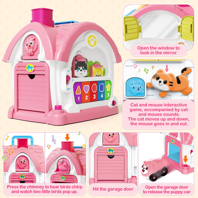 Montessori Musical Learning House Toy with Lights and Sounds for Toddlers