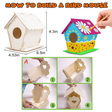 Build and Paint Wooden Birdhouse Craft Kit for Kids with Paints