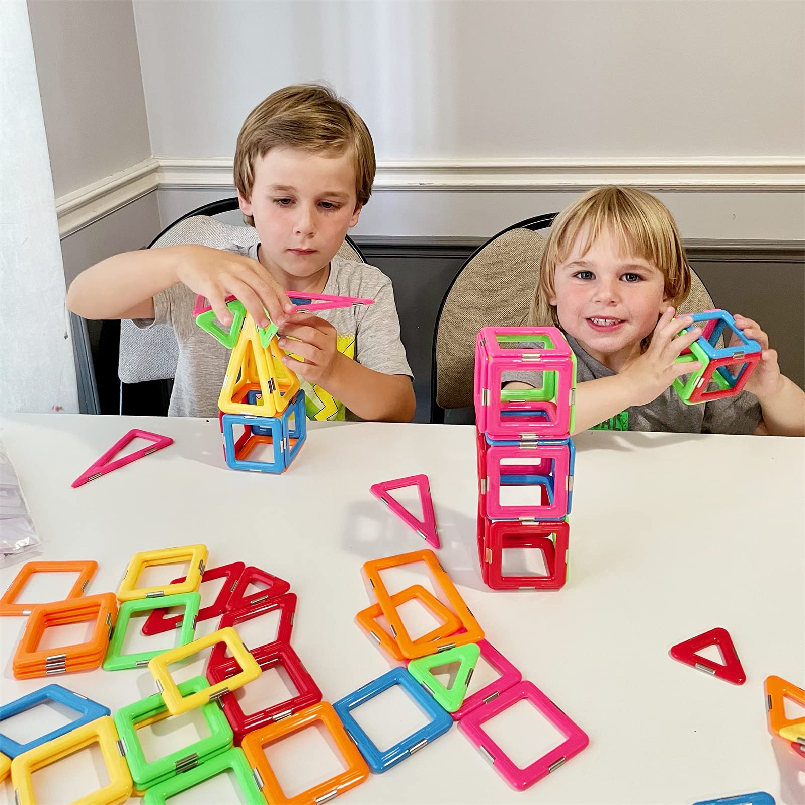 Magnetic Tough Tiles Building Blocks STEM Starter Set for Kids Ages 3 Up