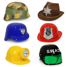 Kids Career Role Play Hats and Helmets 6 Pack Dress Up Set