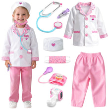 Kids Doctor Costume 8 Piece Dress Up Play Set with Stethoscope