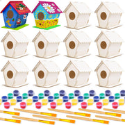 Build and Paint Wooden Birdhouse Craft Kit for Kids with Paints