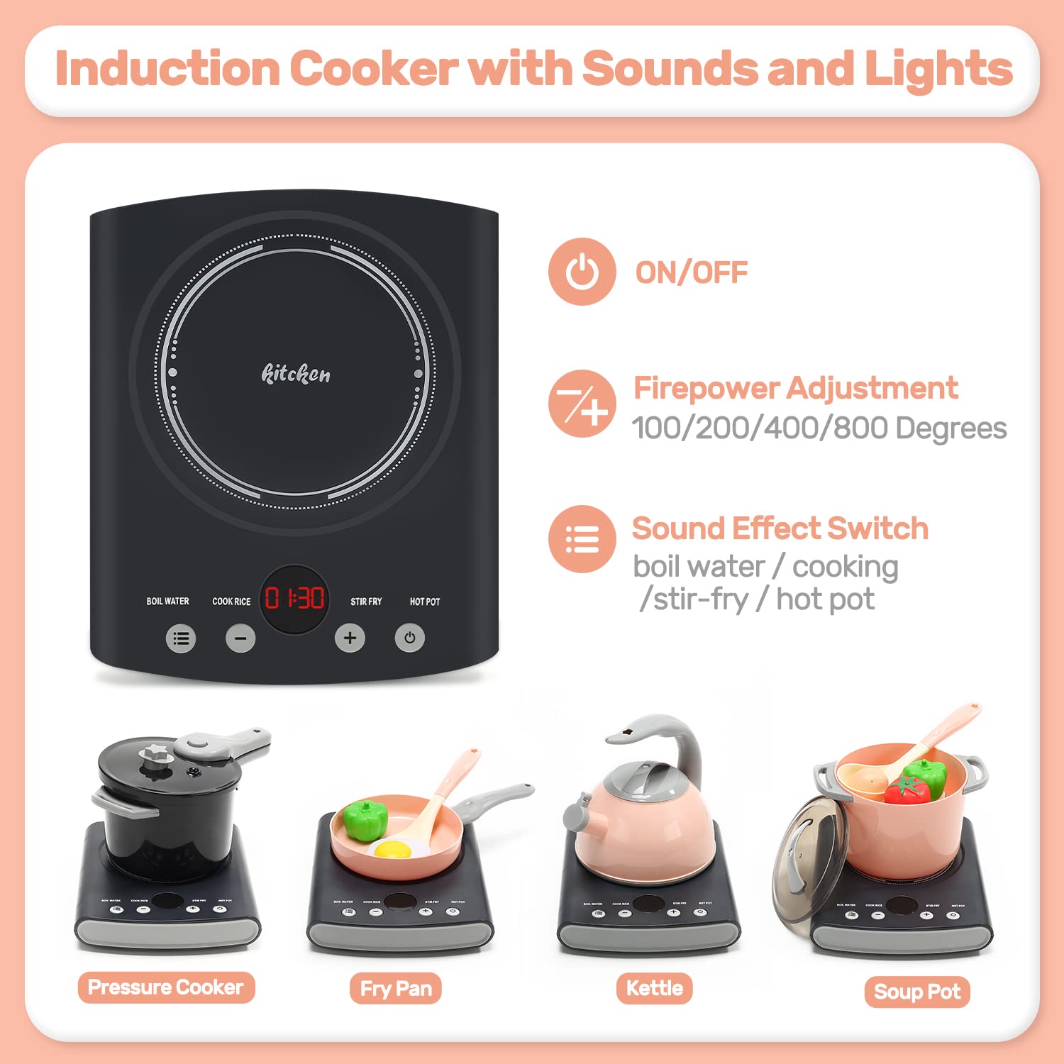 Kids Cooking Toy Set for Pretend Play Kitchen Fun
