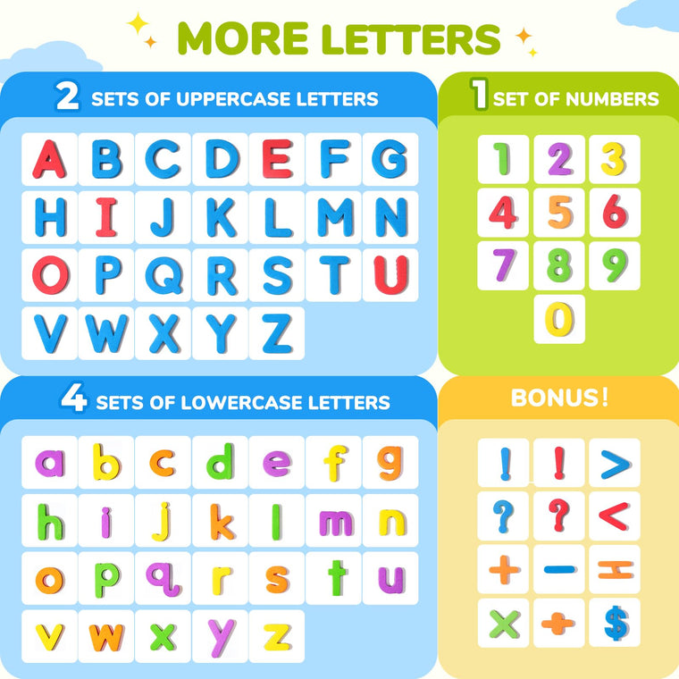 Foam Magnetic Alphabet Letters with Double Sided Board for Kids Learning