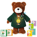 Talking Teddy Bear Plush 4 Language Word Learning Toy with Cards