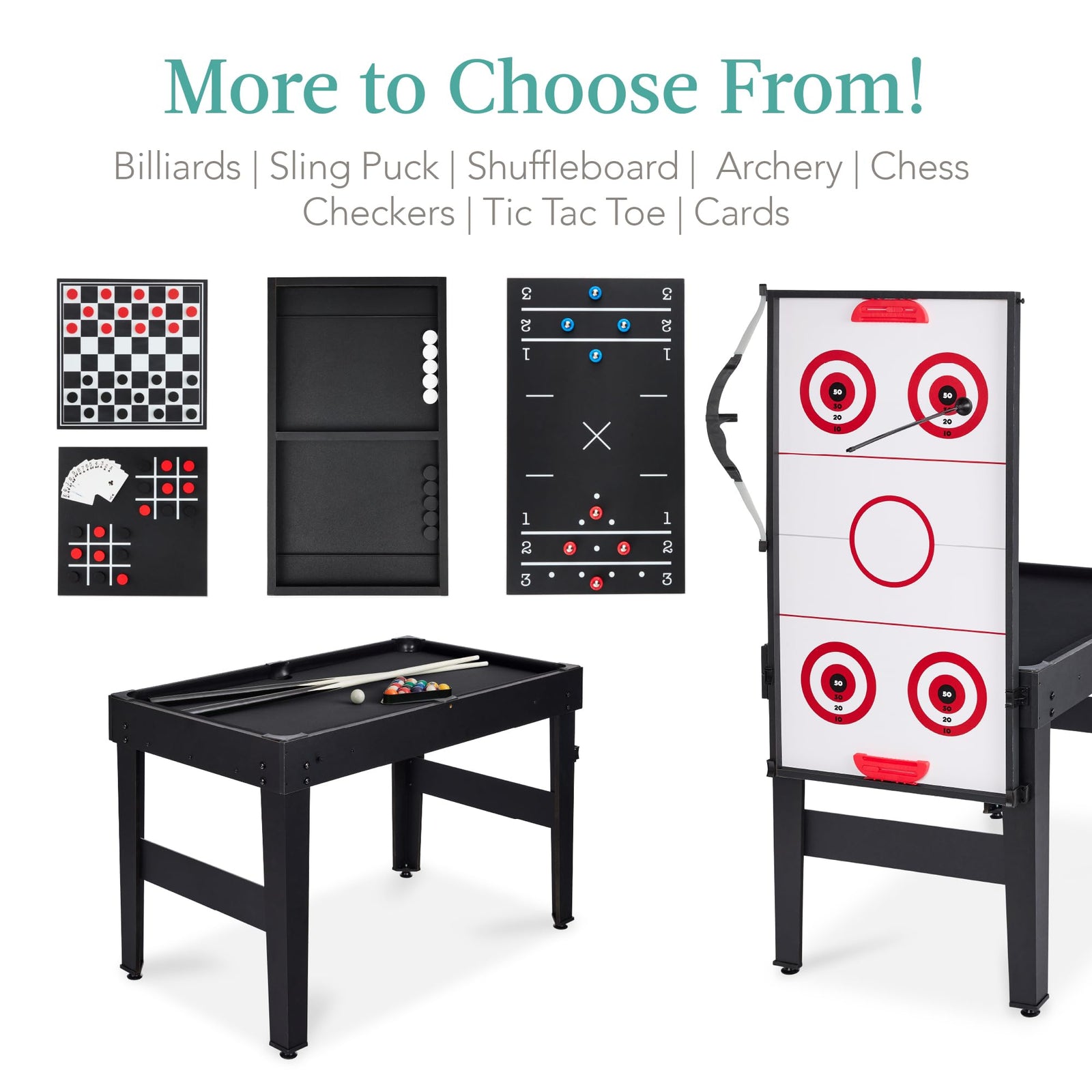 Combo Game Table Set with Ping Pong Foosball Air Hockey Chess Checkers