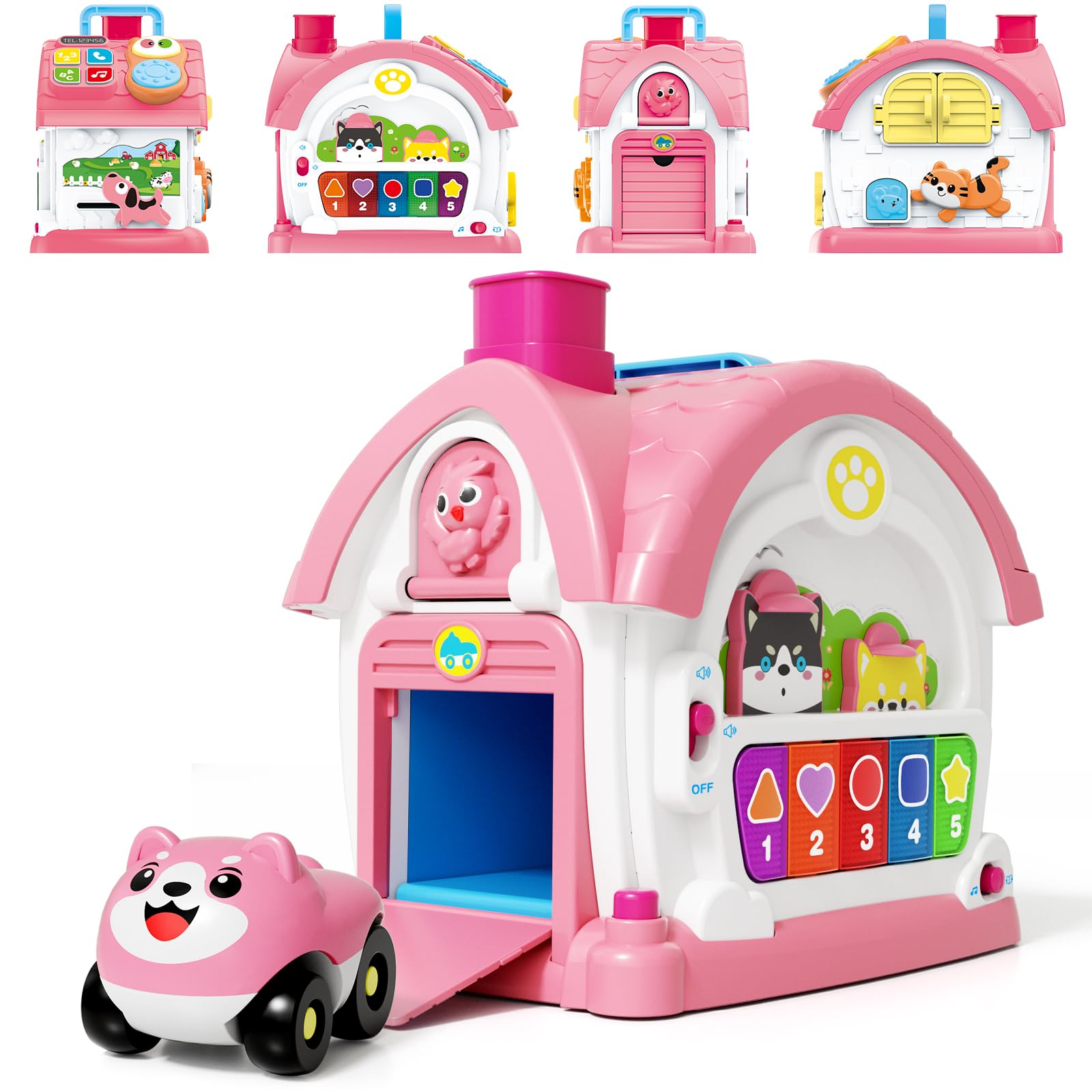 Montessori Musical Learning House Toy with Lights and Sounds for Toddlers