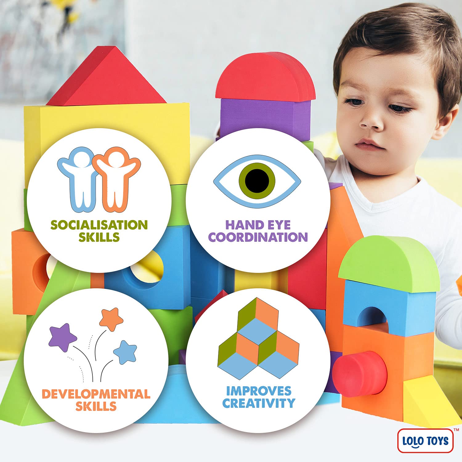 Giant Jumbo Foam Building Blocks for Toddlers