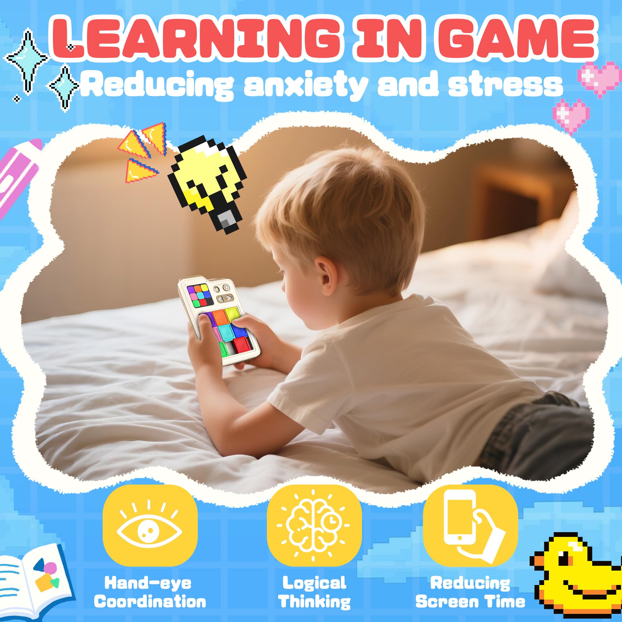 Electronic Sliding Puzzle Game with 1000 Challenges and 3 Modes