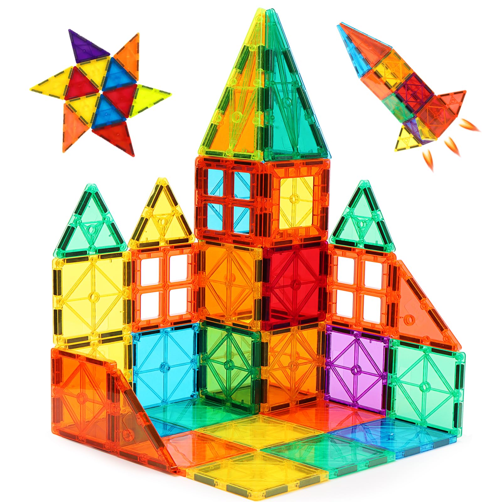 Magnetic Tiles Building Set STEM Montessori Toy for Kids