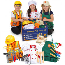 Washable 3 in 1 Toddler Dress Up Clothes Pretend Play Set for Kids