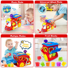 Musical Train Toy with Blocks Lights and Early Learning Play for Toddlers