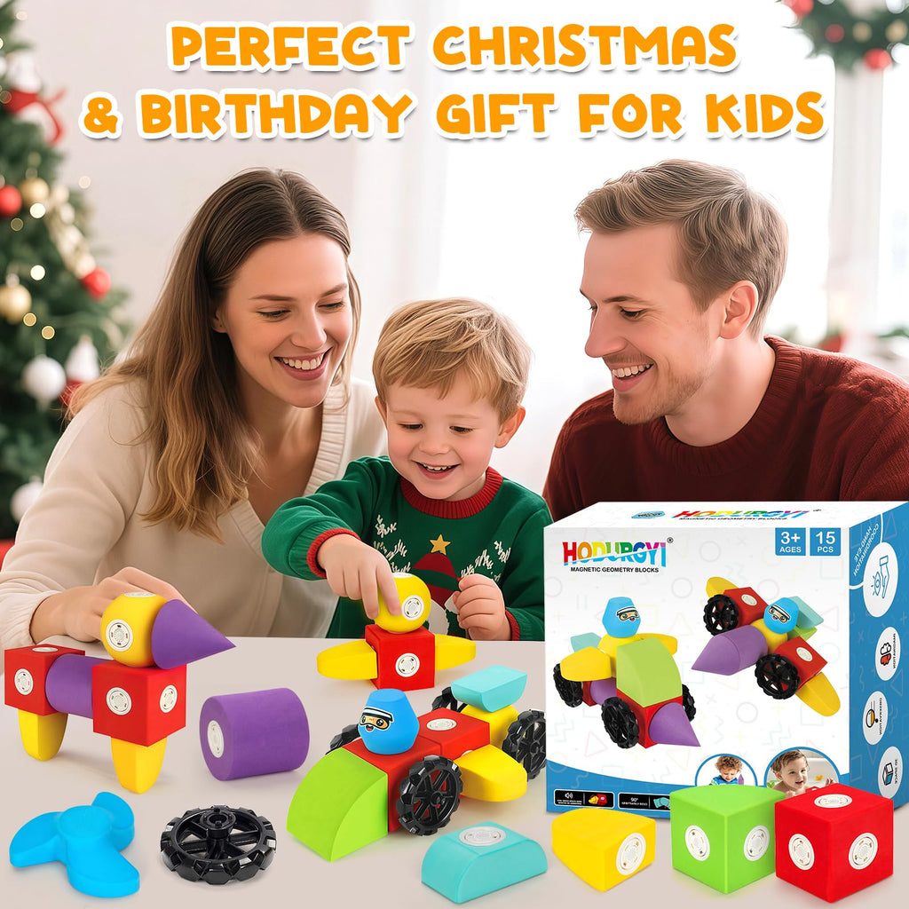 Magnetic Foam Building Blocks STEM Montessori Bath Toys for Toddlers