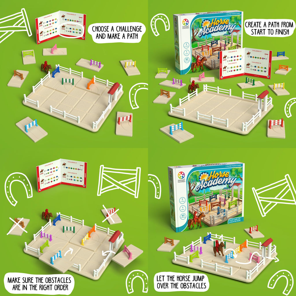 Horse Academy Logic Puzzle Game with 80 Colorful Obstacle Challenges