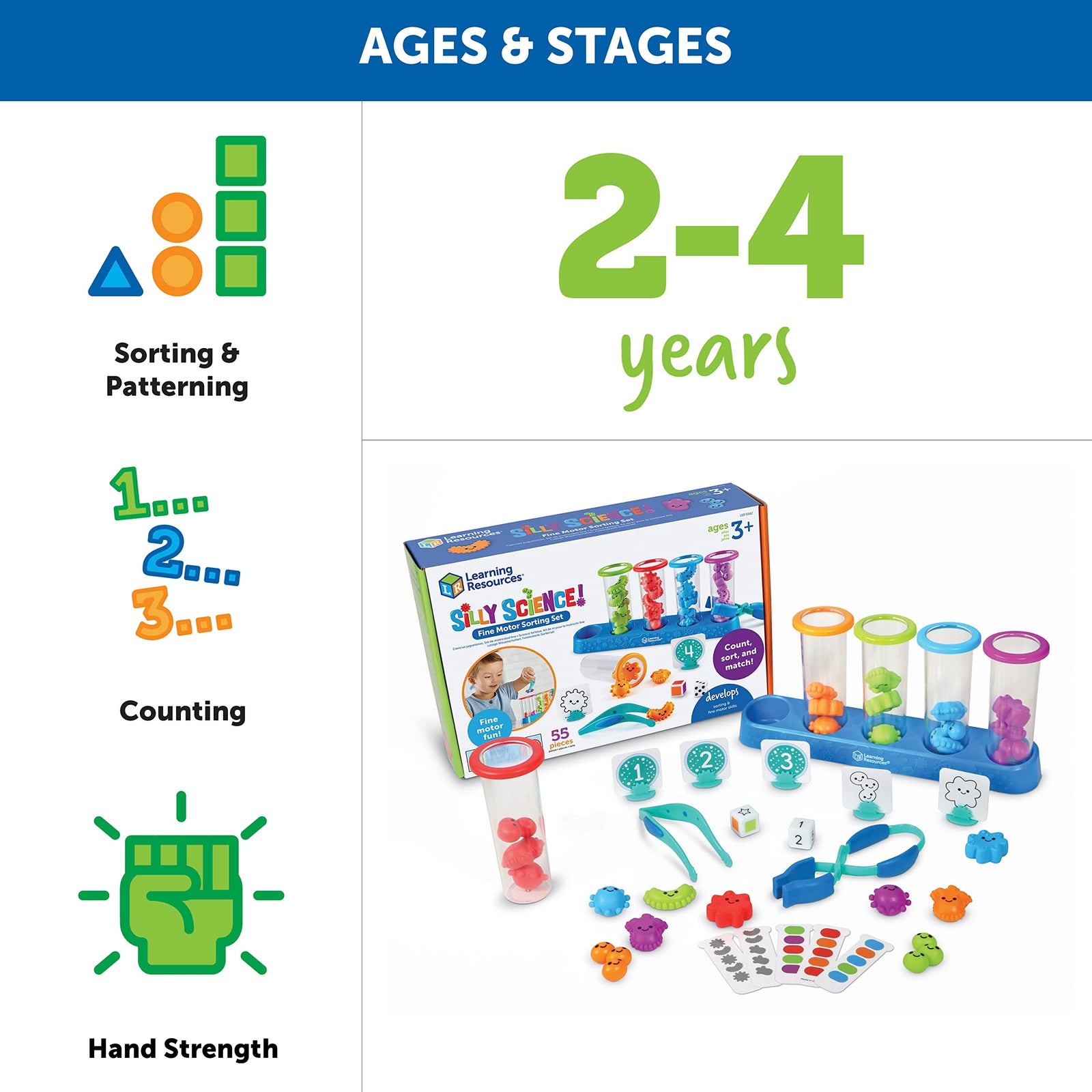 Silly Science Fine Motor Sorting Set for Preschool Learning