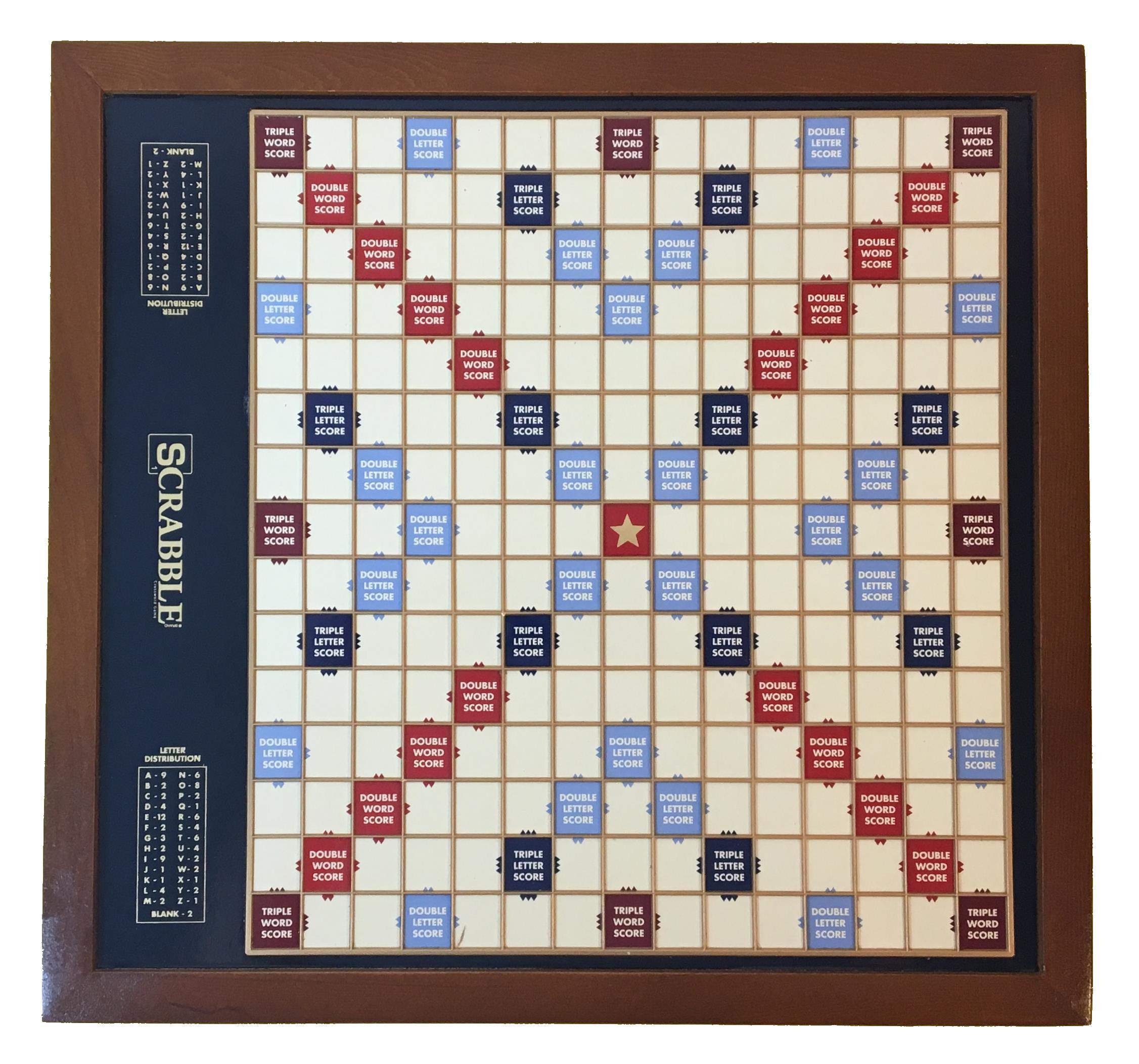 Deluxe Word Tile Game with Rotating Wooden Cabinet Storage and Ivory Tiles