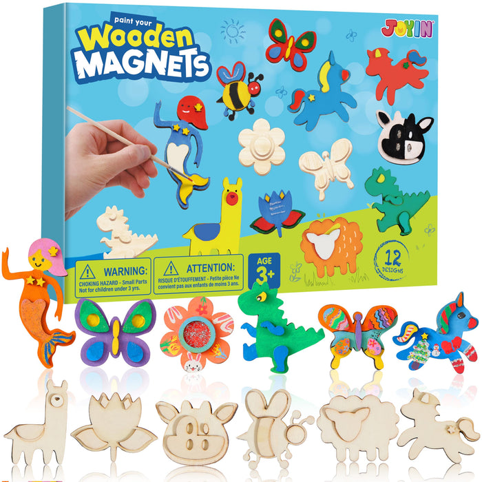Wooden Magnet Painting Craft Kit for Kids Decorate Your Own Art