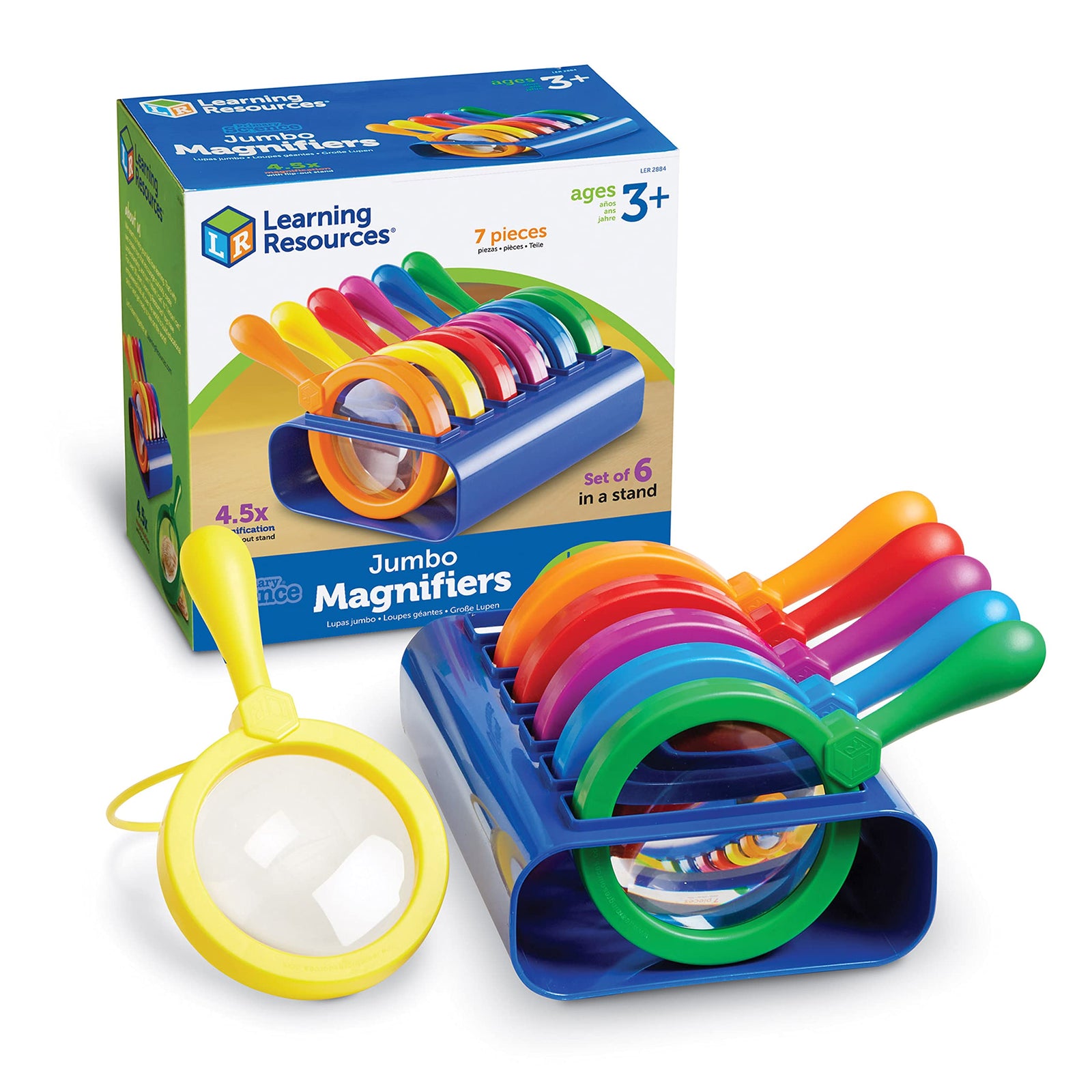 Set of 6 Jumbo Magnifiers with Stands for Science Discovery