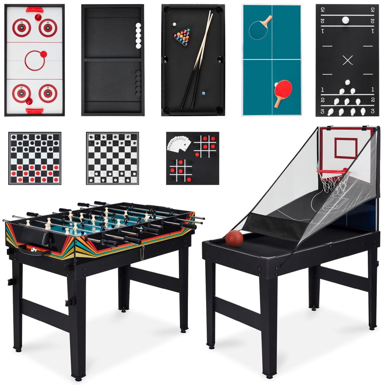 Combo Game Table Set with Ping Pong Foosball Air Hockey Chess Checkers