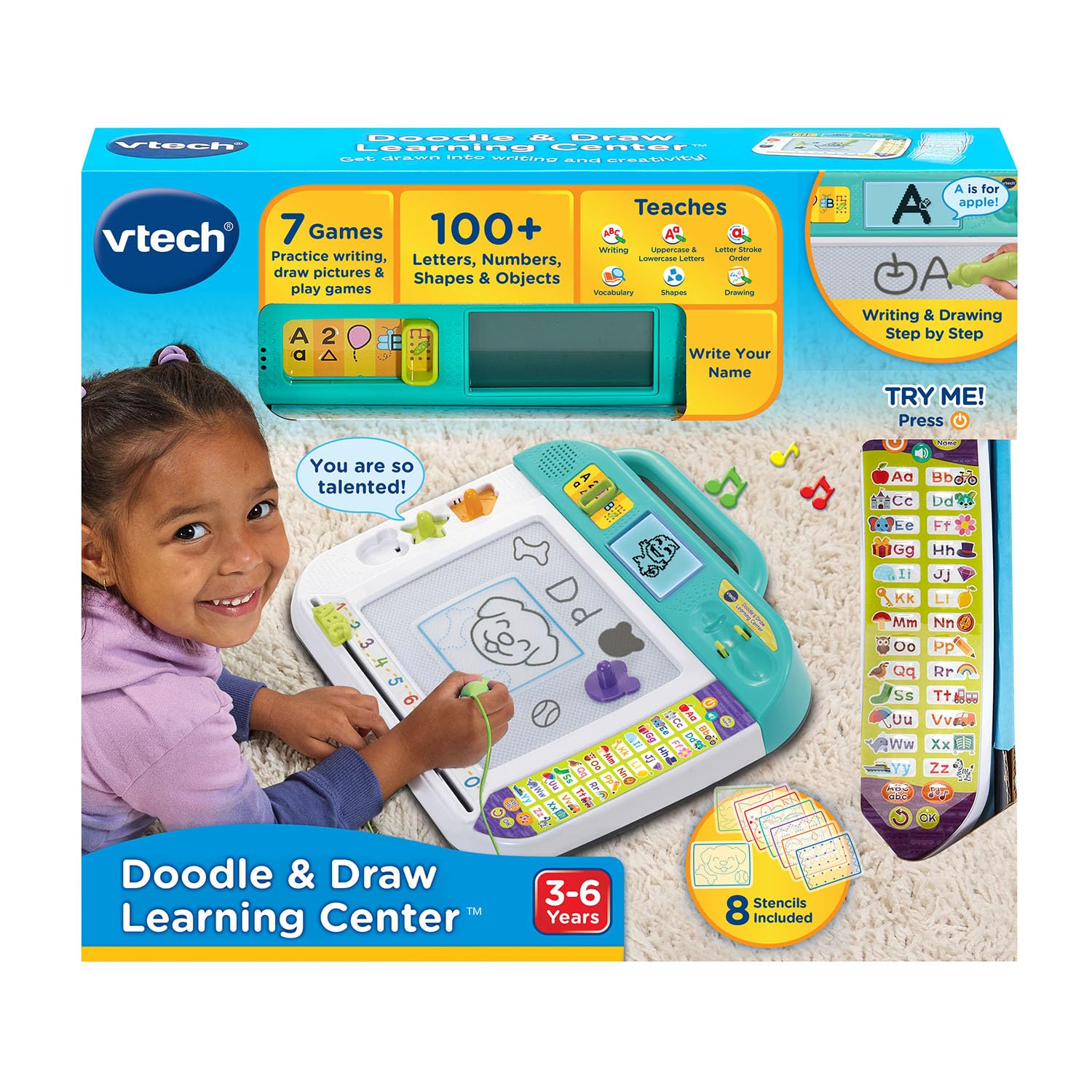 Doodle and Draw Learning Center with Stencils and Stamps for Ages 3 Up