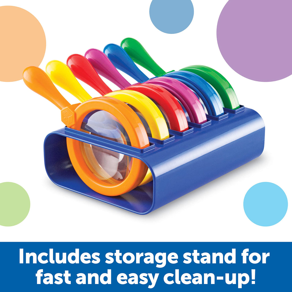 Set of 6 Jumbo Magnifiers with Stands for Science Discovery