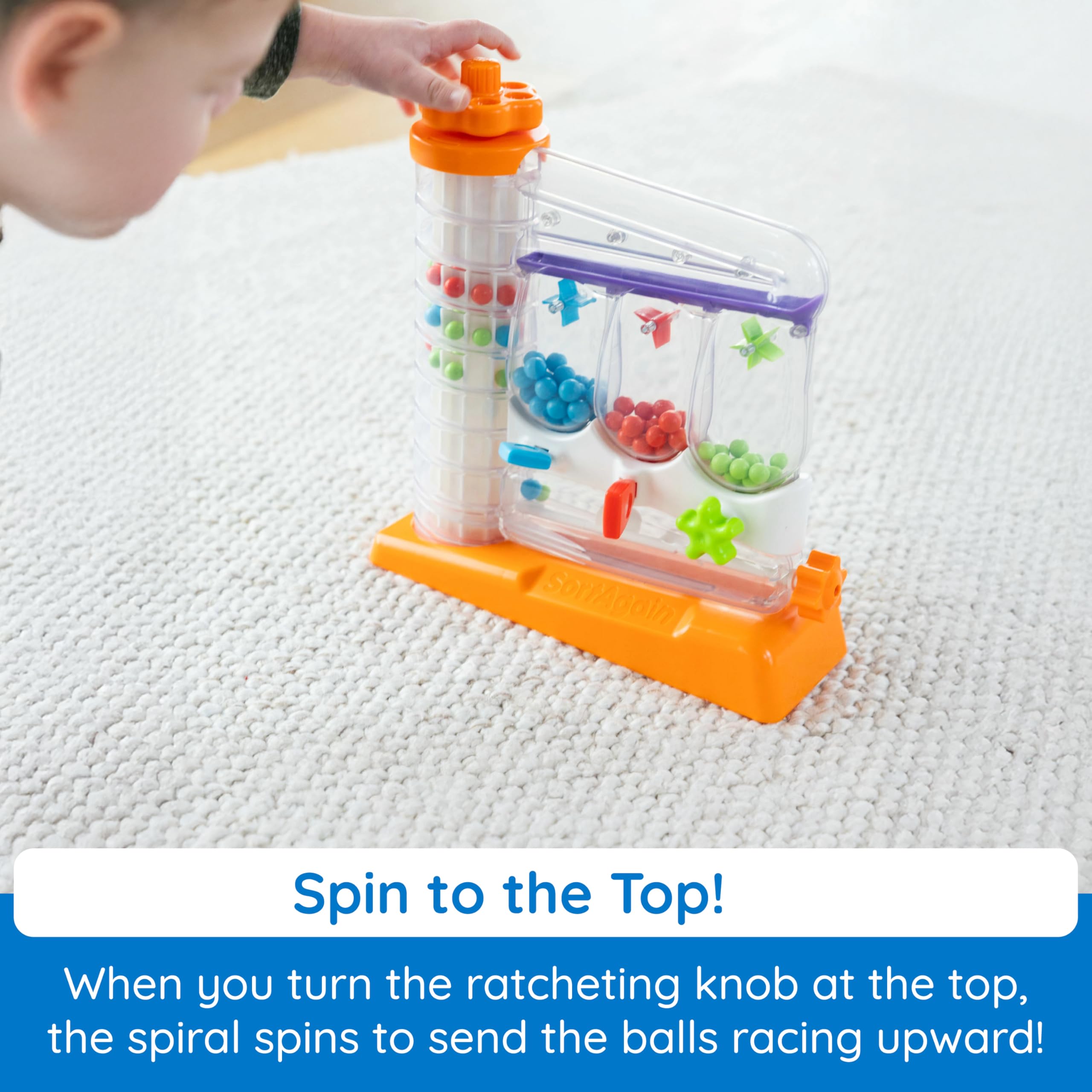 Sensory Marble Run Toy with Self Sorting Fine Motor Play