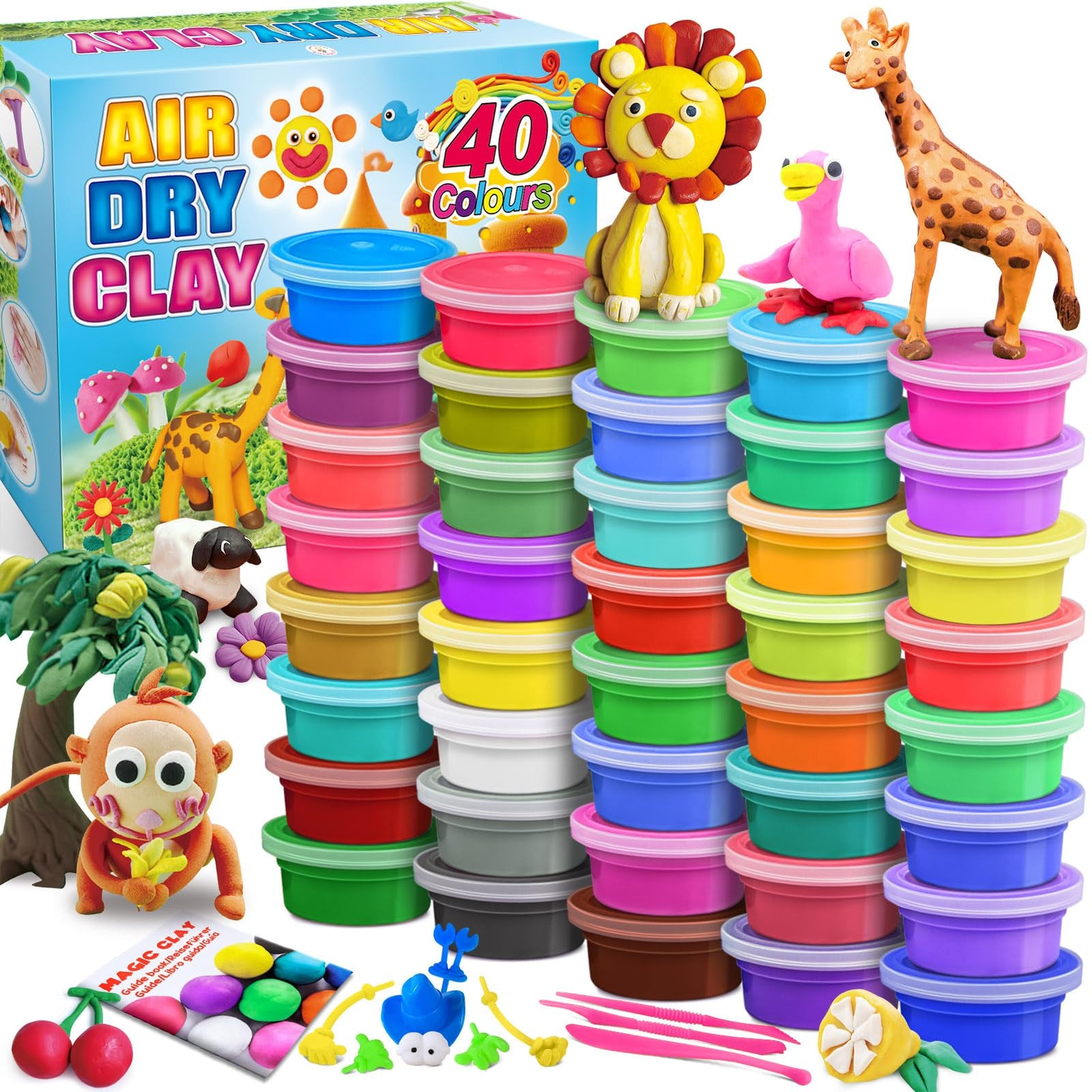 Air Dry Modeling Clay Kit for Kids Creative Craft Set