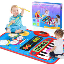 2 in 1 Musical Piano and Drum Mat Toy for Kids Early Learning