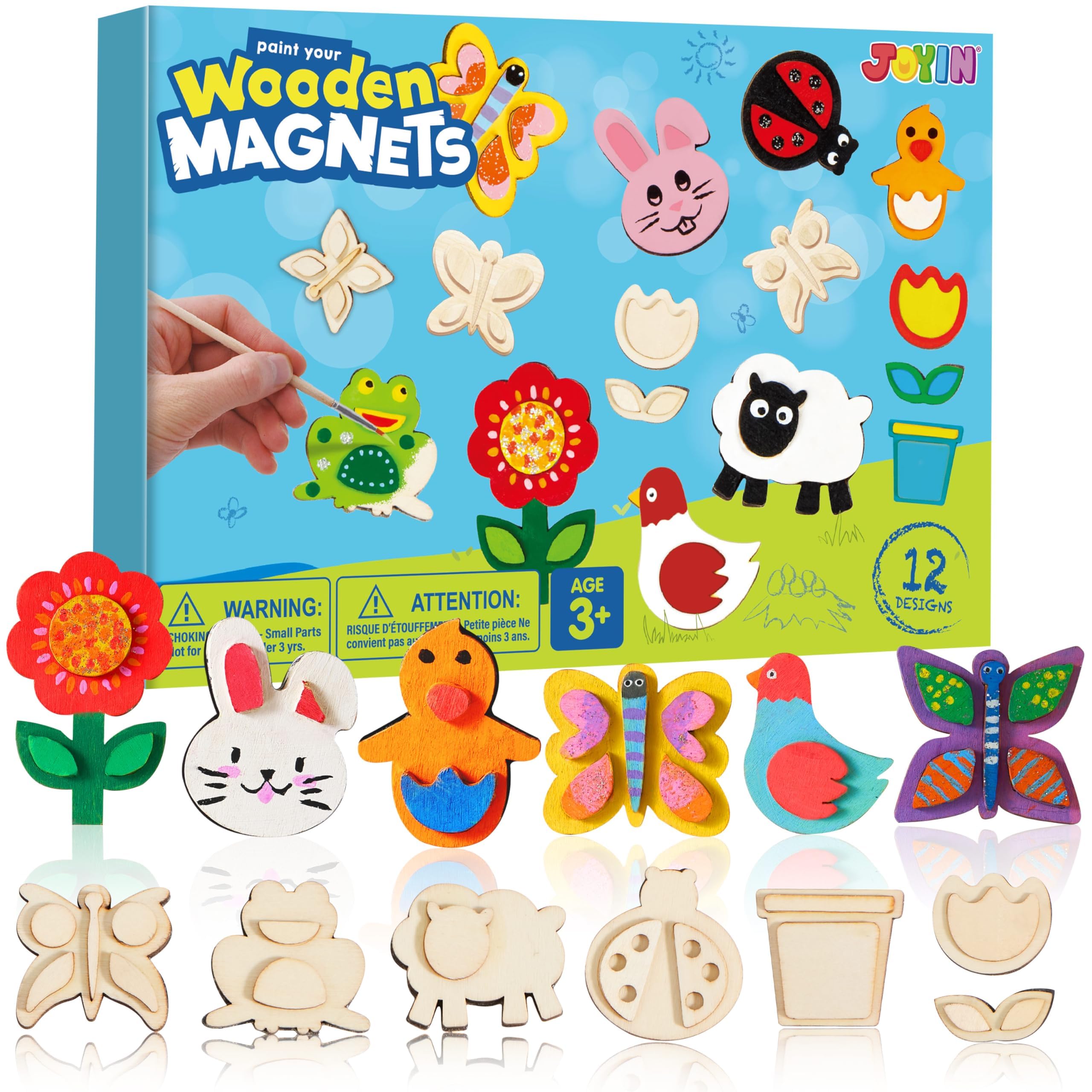 Wooden Magnet Painting Craft Kit for Kids Decorate Your Own Art