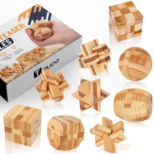 Wooden 3D Brain Teaser Logic Puzzle Set for Adults Teens and Kids