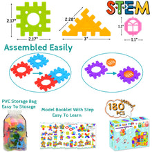 Interlocking Building Blocks for Toddlers and Kids 180 Piece STEM Toy