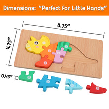 5 Pack Wooden Dinosaur Puzzles for Toddler Montessori Learning