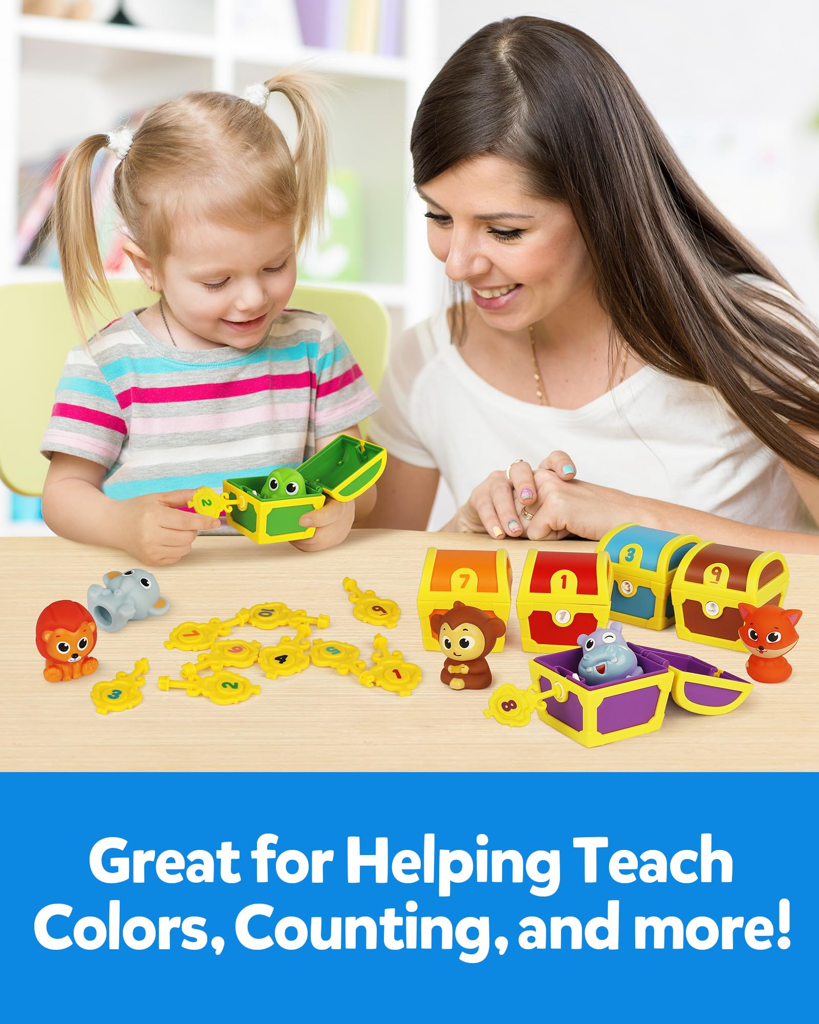 Fine Motor Animal Finger Puppets with Number Locks and Color Sorting Game