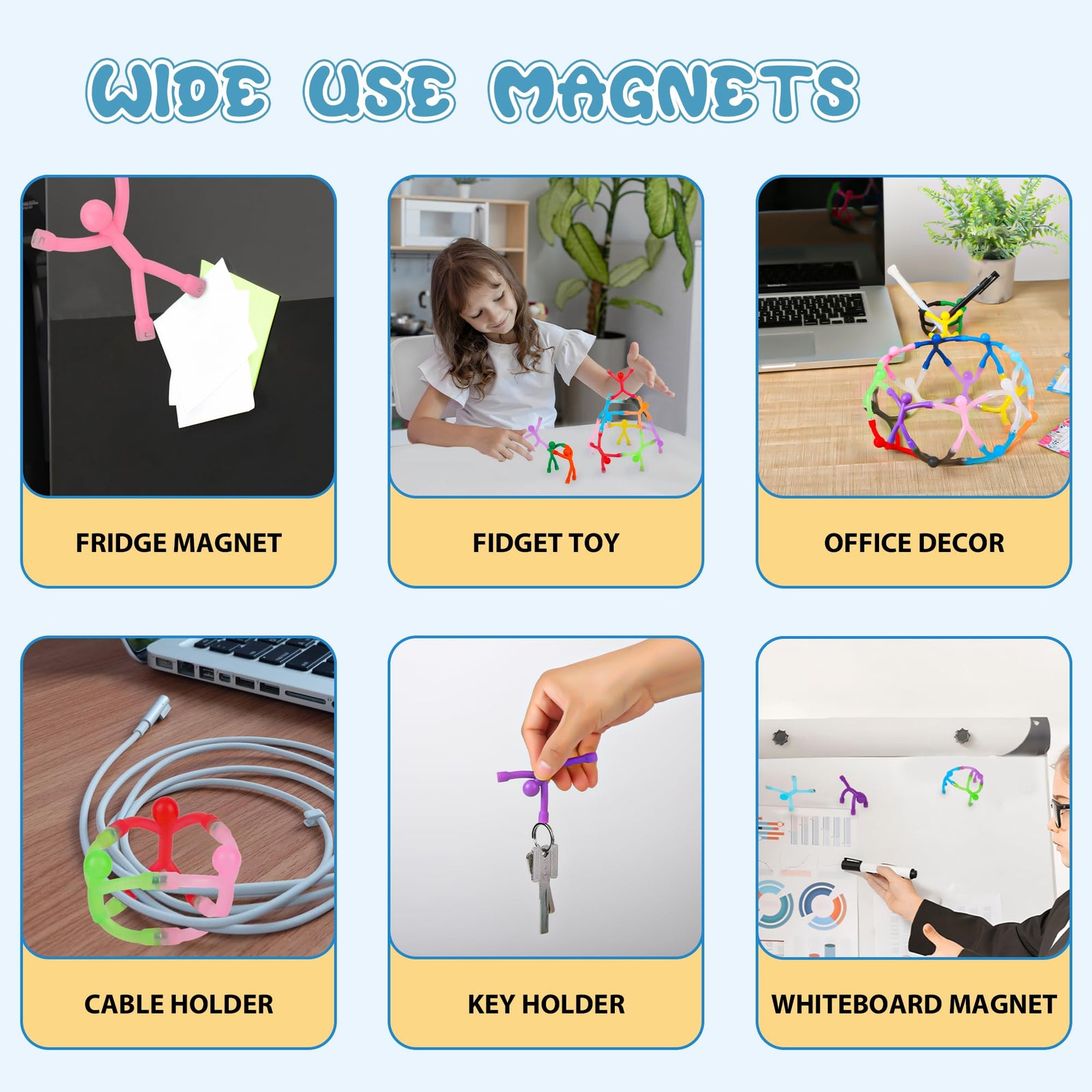 Magnetic People Figures Travel Sensory Fidget Toys for Kids 30 Pieces