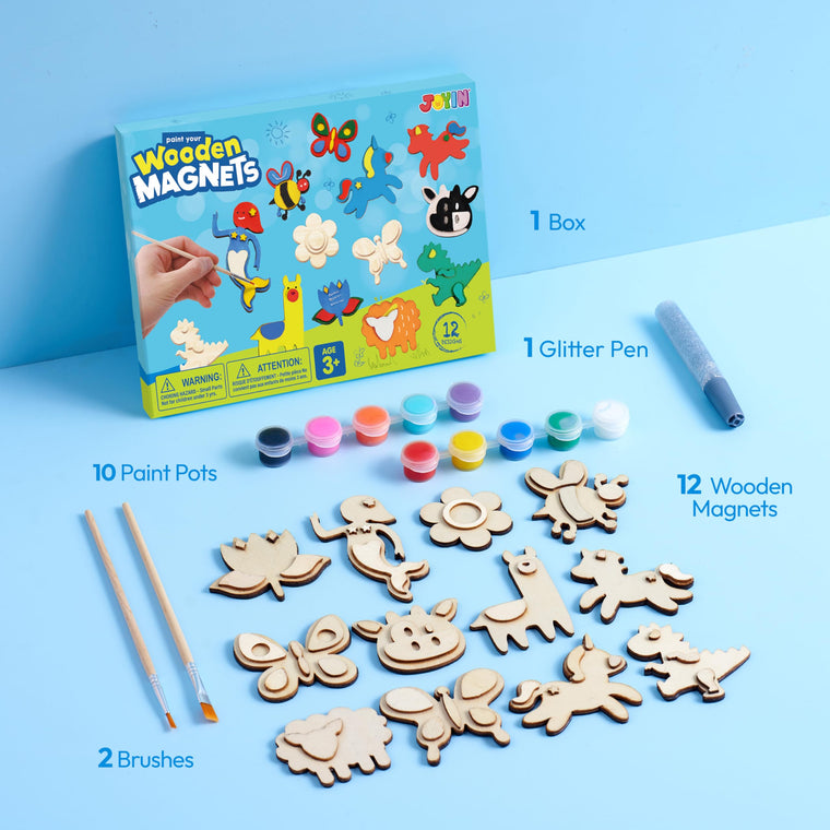 Wooden Magnet Painting Craft Kit for Kids Decorate Your Own Art
