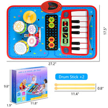 2 in 1 Musical Piano and Drum Mat Toy for Kids Early Learning