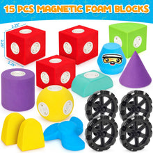 Magnetic Foam Building Blocks STEM Montessori Bath Toys for Toddlers