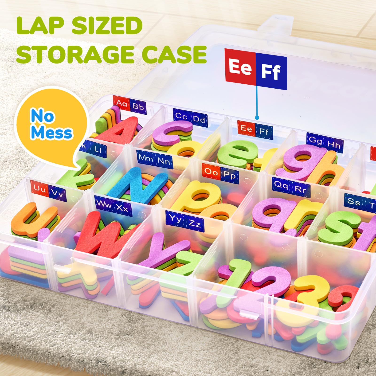 Foam Magnetic Alphabet Letters with Double Sided Board for Kids Learning
