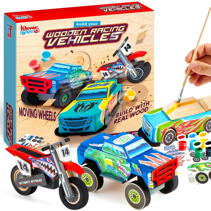 Build and Paint Wooden Race Car Craft Kit for Kids DIY Toy