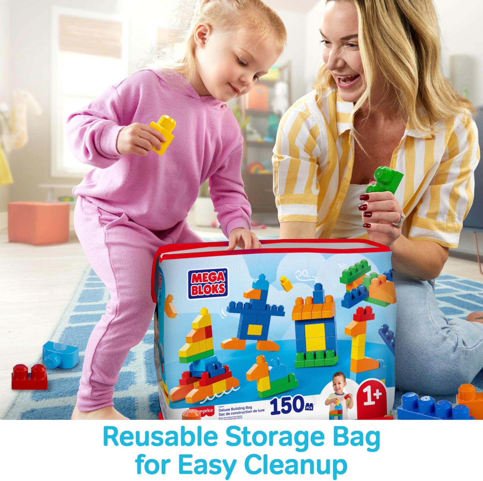 Big Building Blocks for Toddlers 150 Piece Creative Learning Play Set