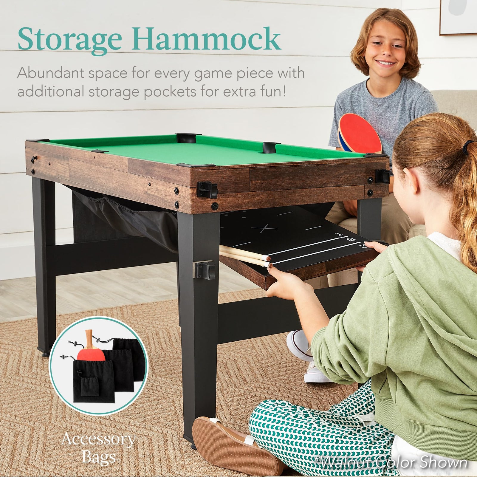 Combo Game Table Set with Ping Pong Foosball Air Hockey Chess Checkers
