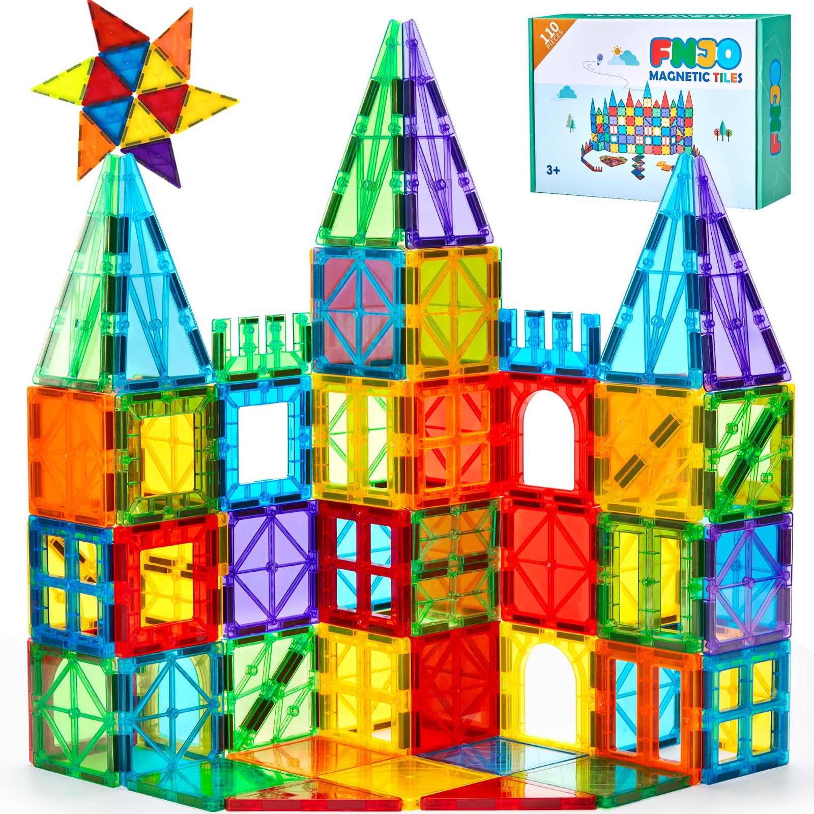 Magnetic Tiles Building Set STEM Montessori Toy for Kids