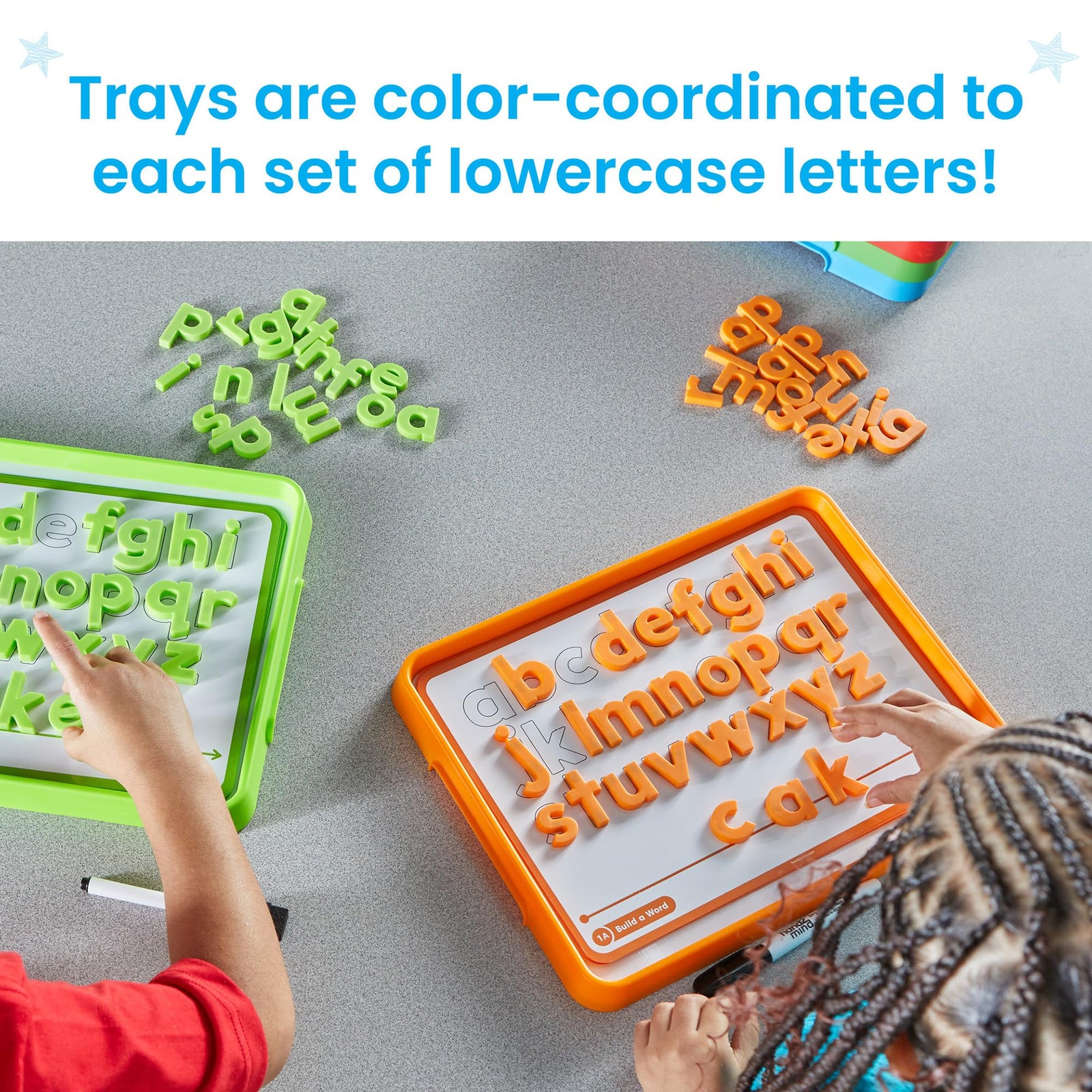 Lowercase Magnetic Letters and Trays for Alphabet Word Work